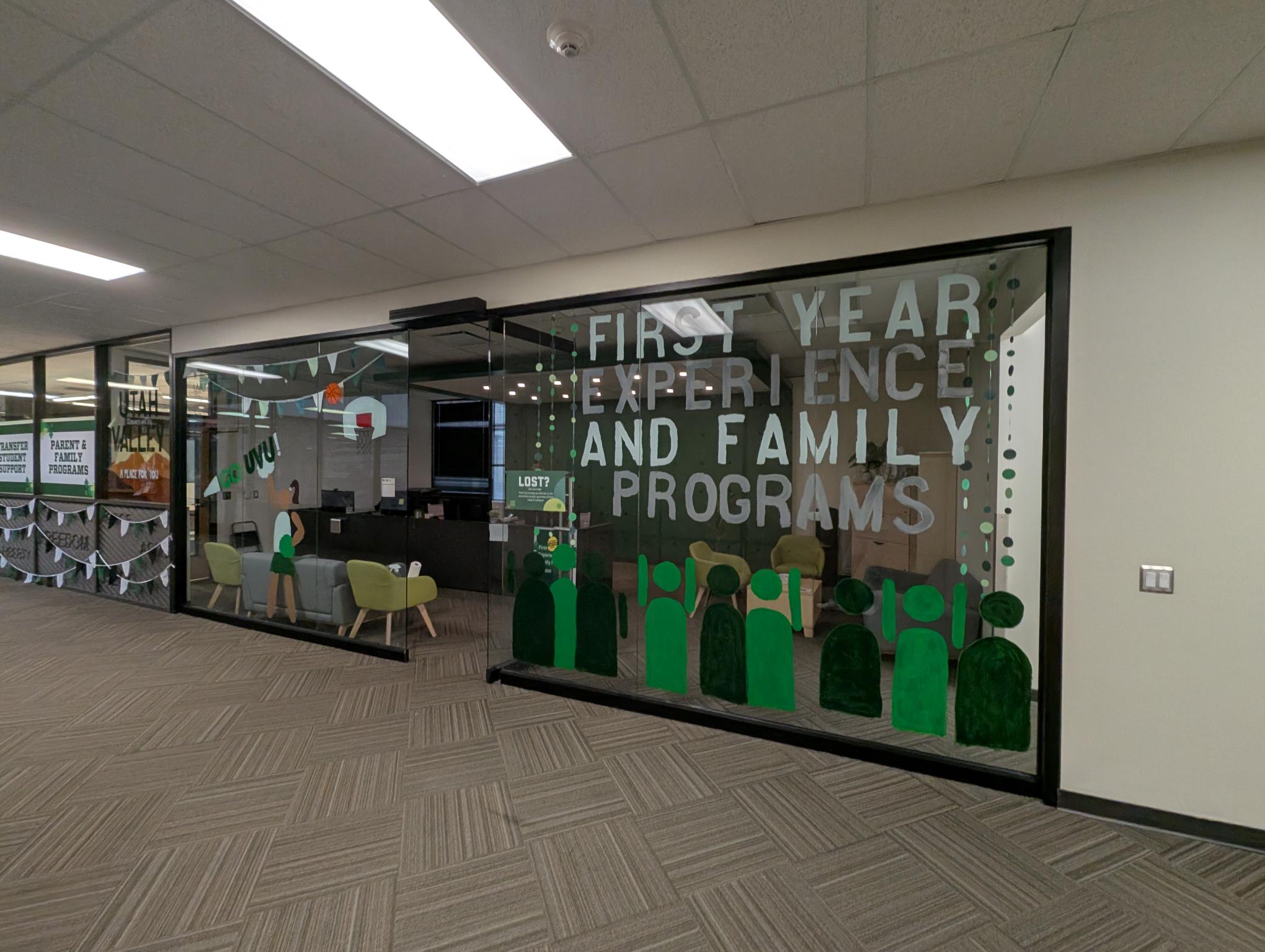The decorations on the Front of the First-Year Experience and Family Programs