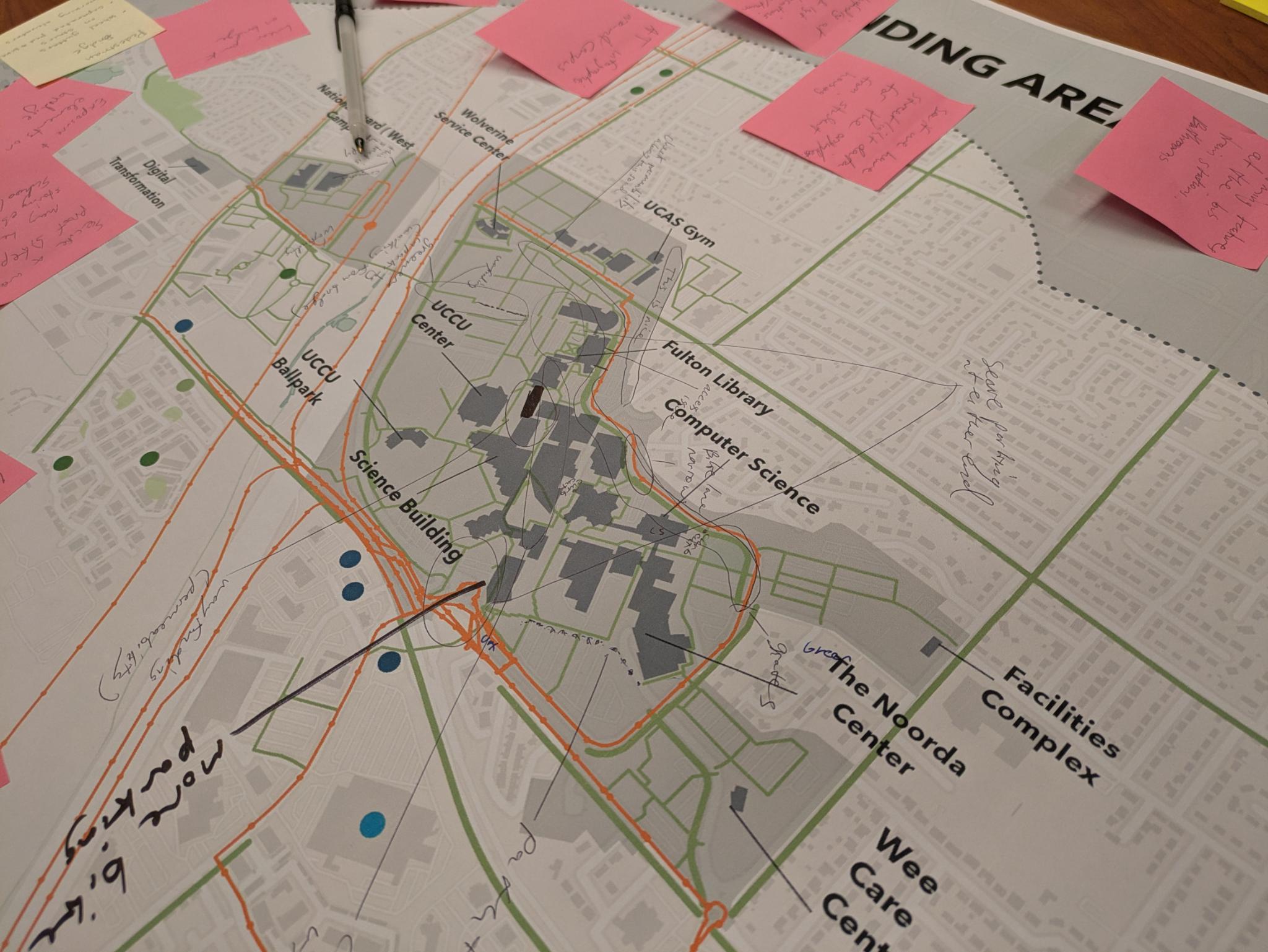 A map of UVU with community critiques